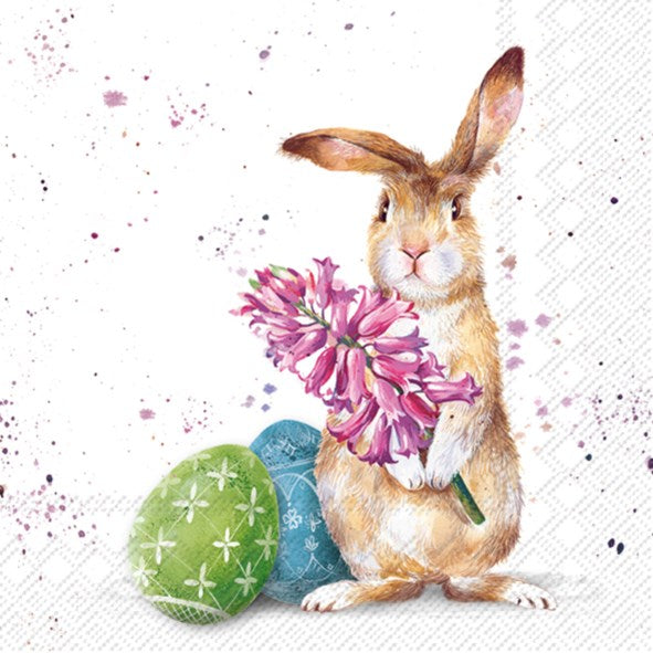 Decoupage napkins 6.5" - Splashy Bunny