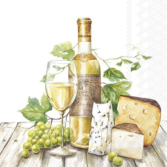 Decoupage napkins 6.5"  (2pcs)- White Wine Tasting