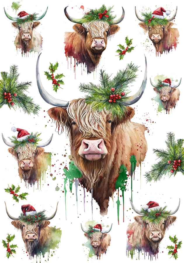 European Excellency Decoupage Rice Paper A4 - Christmas Highland