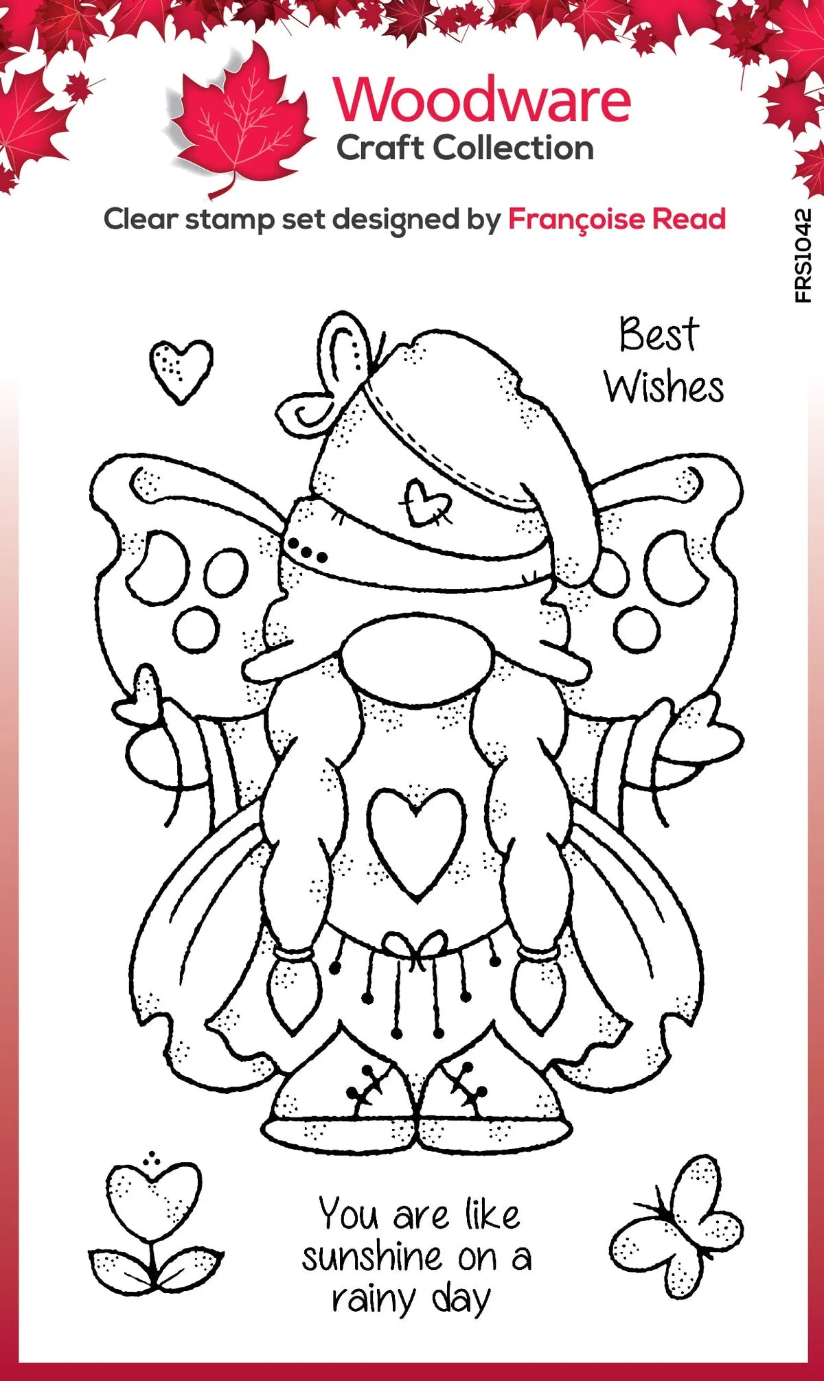 Woodware Clear Singles Butterfly Norma 4 in x 6 in Stamp Set