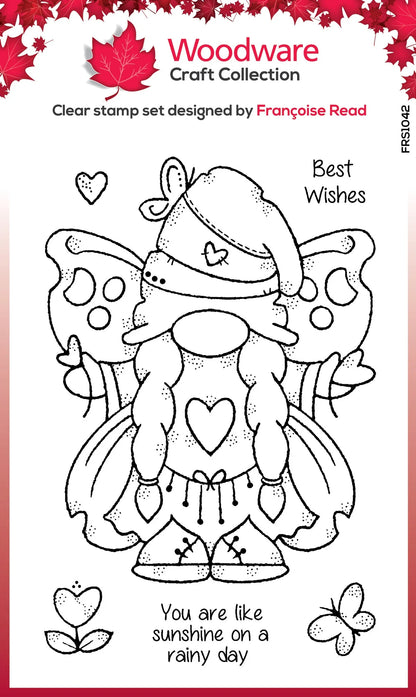 Woodware Clear Singles Butterfly Norma 4 in x 6 in Stamp Set