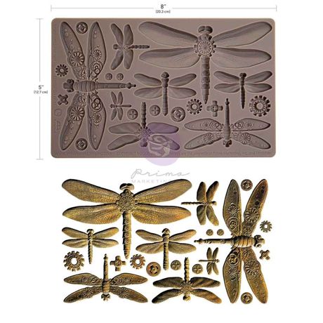 Finnabair Décor Mould 5" x 8" - Machine Dragonflies