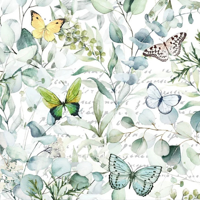 Decoupage Napkins 6.5"  (2pcs)- Butterfly Fields