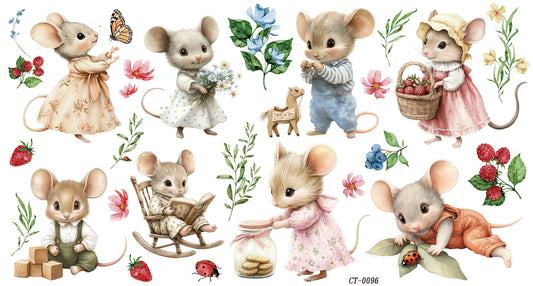 Glossy Crystal Rub-On Transfers- Mice are Nice