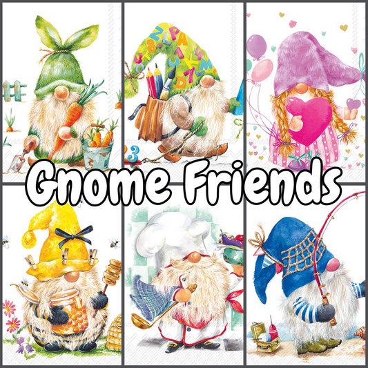 Decoupage Napkins Bundle - Gnome Friends