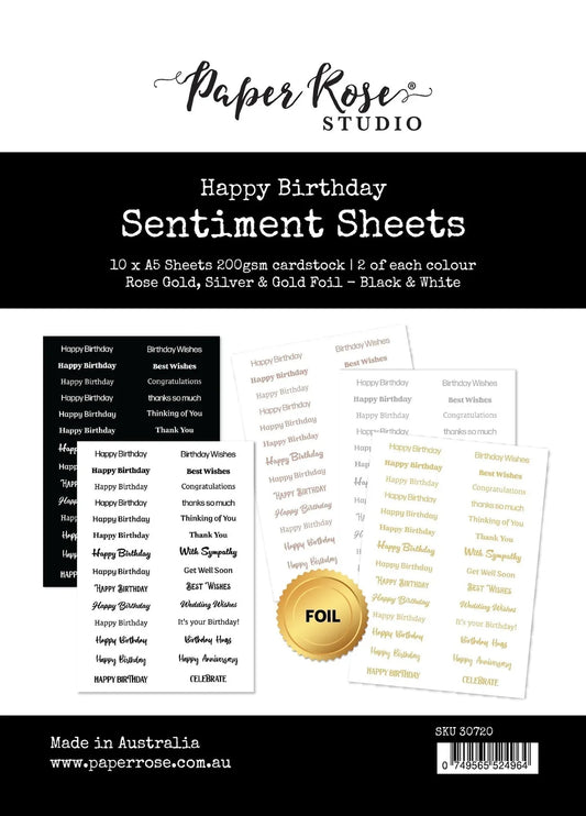 Happy Birthday Sentiment Sheets