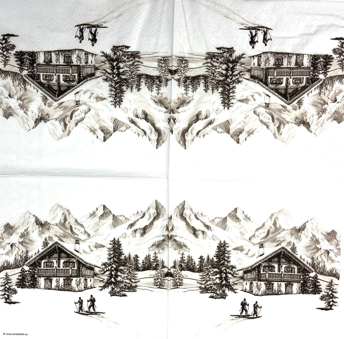 Decoupage Napkins 6.5" (2pcs)- Ski Chalet