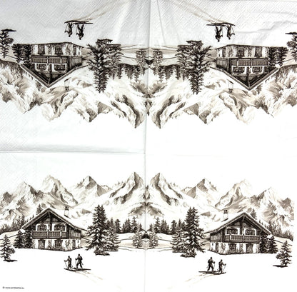 Decoupage Napkins 6.5" (2pcs)- Ski Chalet