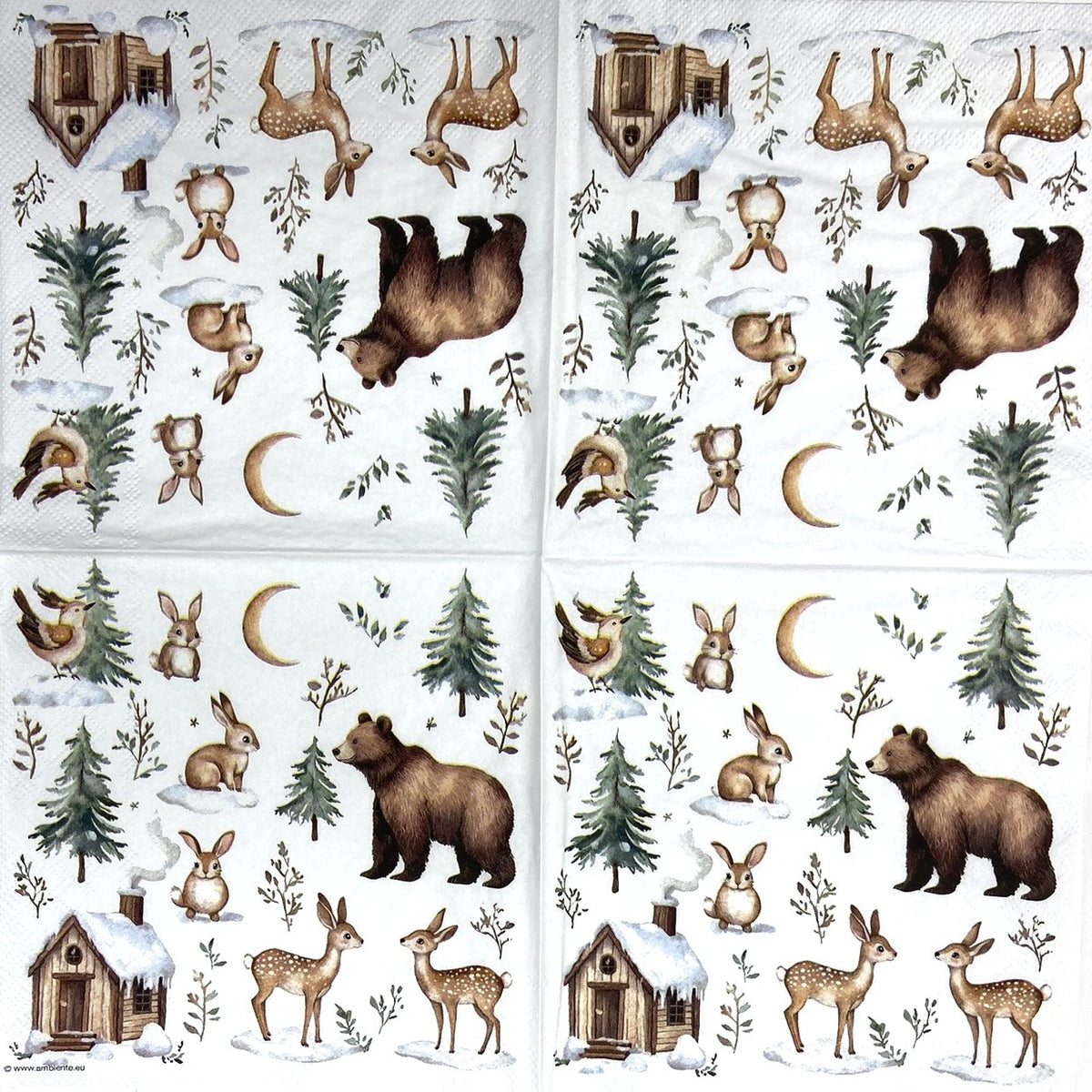 Servilletas para decoupage de 6,5" (2 unidades) - Diseño de muñeco de nieve