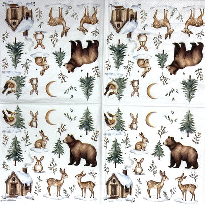 Servilletas para decoupage de 6,5" (2 unidades) - Diseño de muñeco de nieve