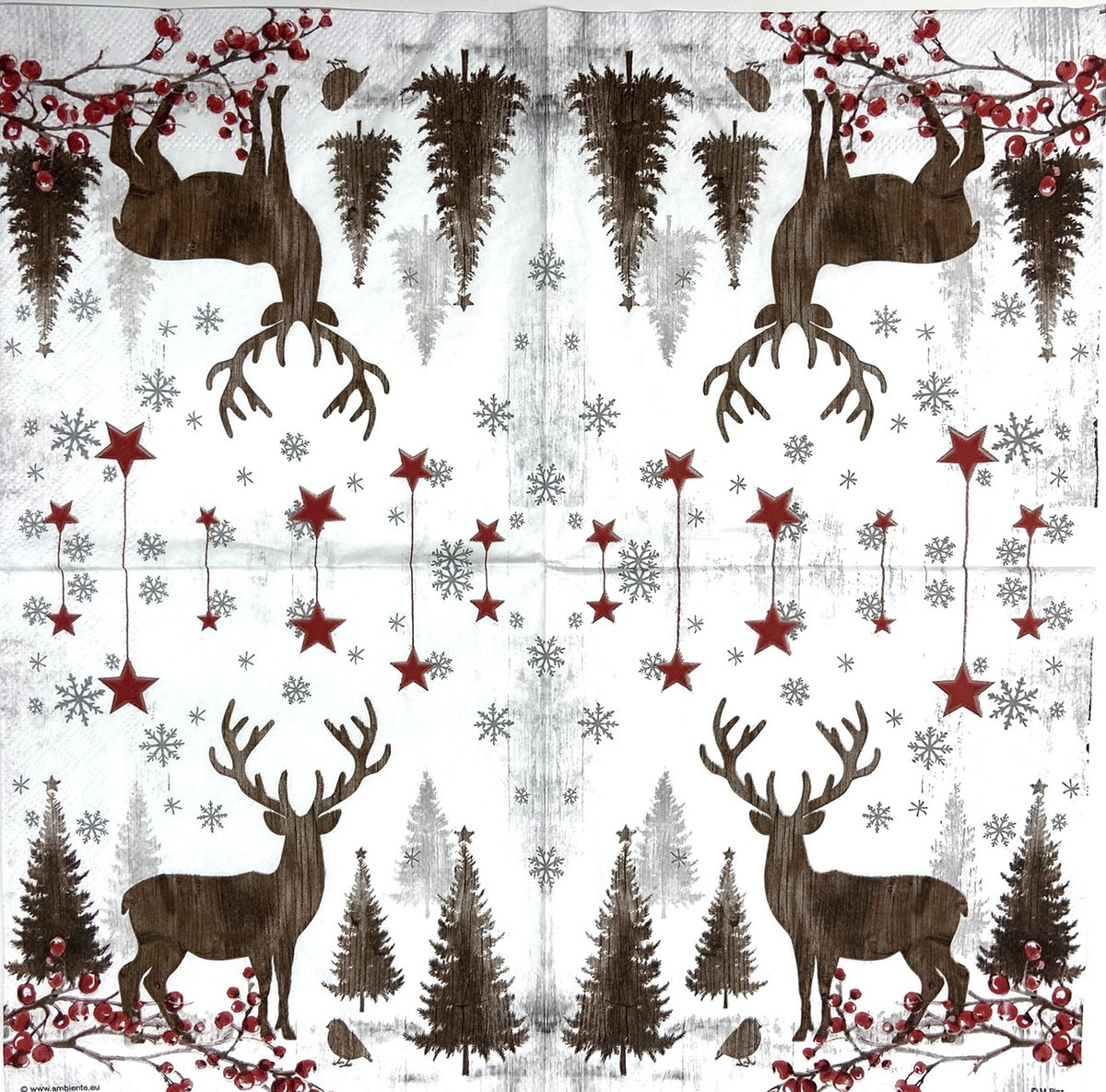 Decoupage Napkins 6.5" (2pcs)- Wooden Deer