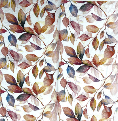 Decoupage Napkins 6.5" (2pcs)- Colourful Leaves