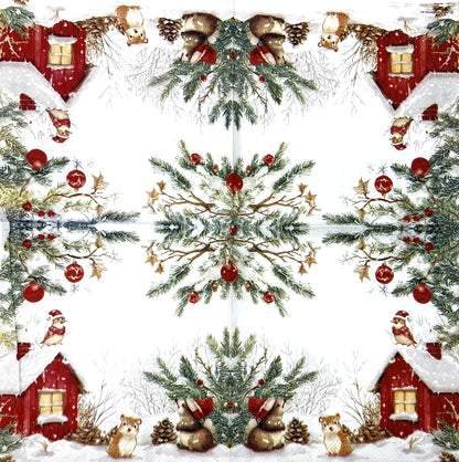 Decoupage Napkins 6.5" (2pcs)- Friends by the Cabin