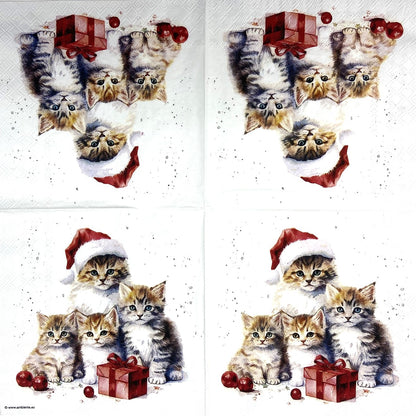 Decoupage Napkins 6.5" (2pcs)- Meaowy Christmas
