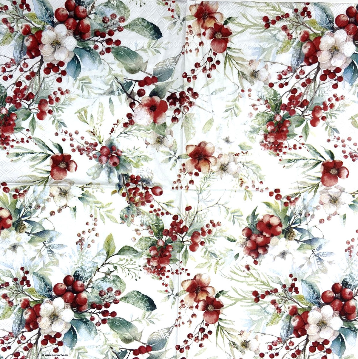 Decoupage Napkins 6.5" (2pcs)- Winter Berries