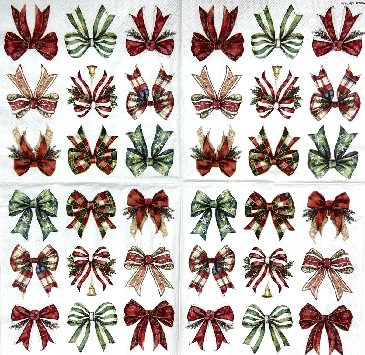 Decoupage Napkins 6.5" (2pcs)- Merry Ribbons