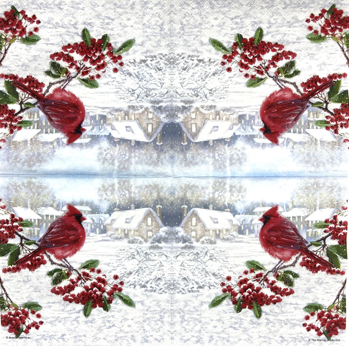 Decoupage Napkins 6.5" (2pcs)- Cardinal
