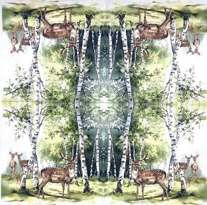Decoupage Napkins 6.5" (2pcs)- Birch Forest