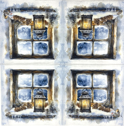 Decoupage Napkins 6.5" (2pcs)- Frosted Window