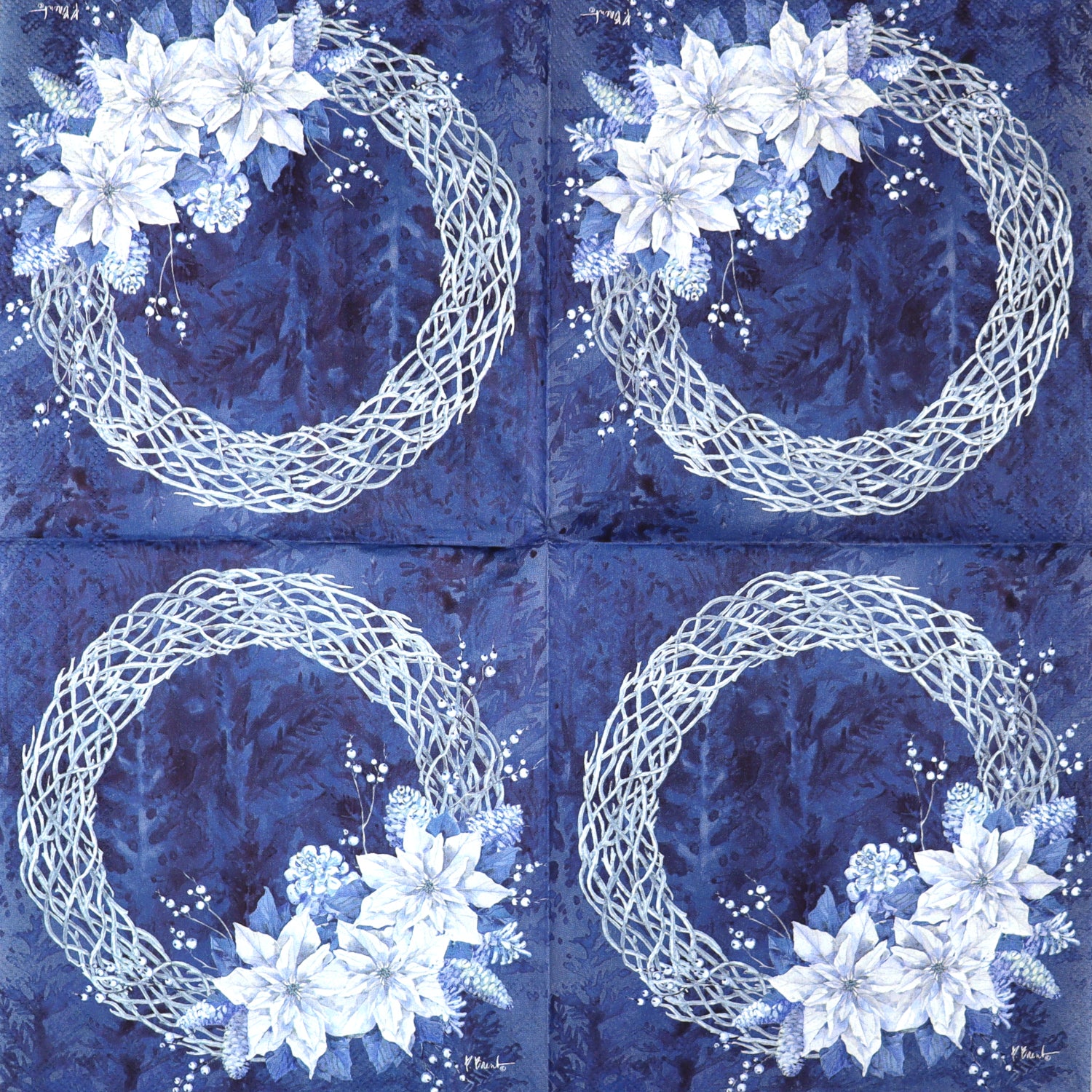Decoupage Napkins 6.5" - Frosted Wreath