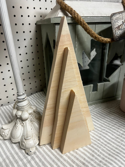 Wooden Blank Tree Trio