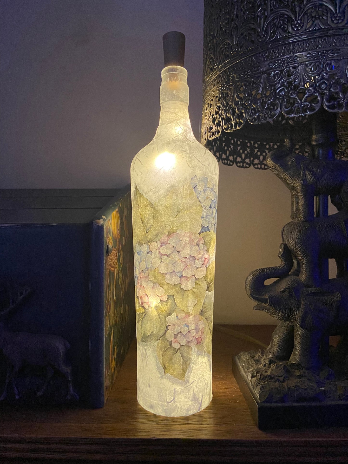 Illuminated Bottle with Printed Rice Paper Project