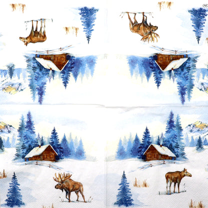 Decoupage Napkins 5" (2pcs)- Elk Landscape