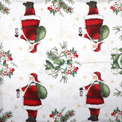 Decoupage Napkins 6.5"  (2pcs)- Santa's Candlelight