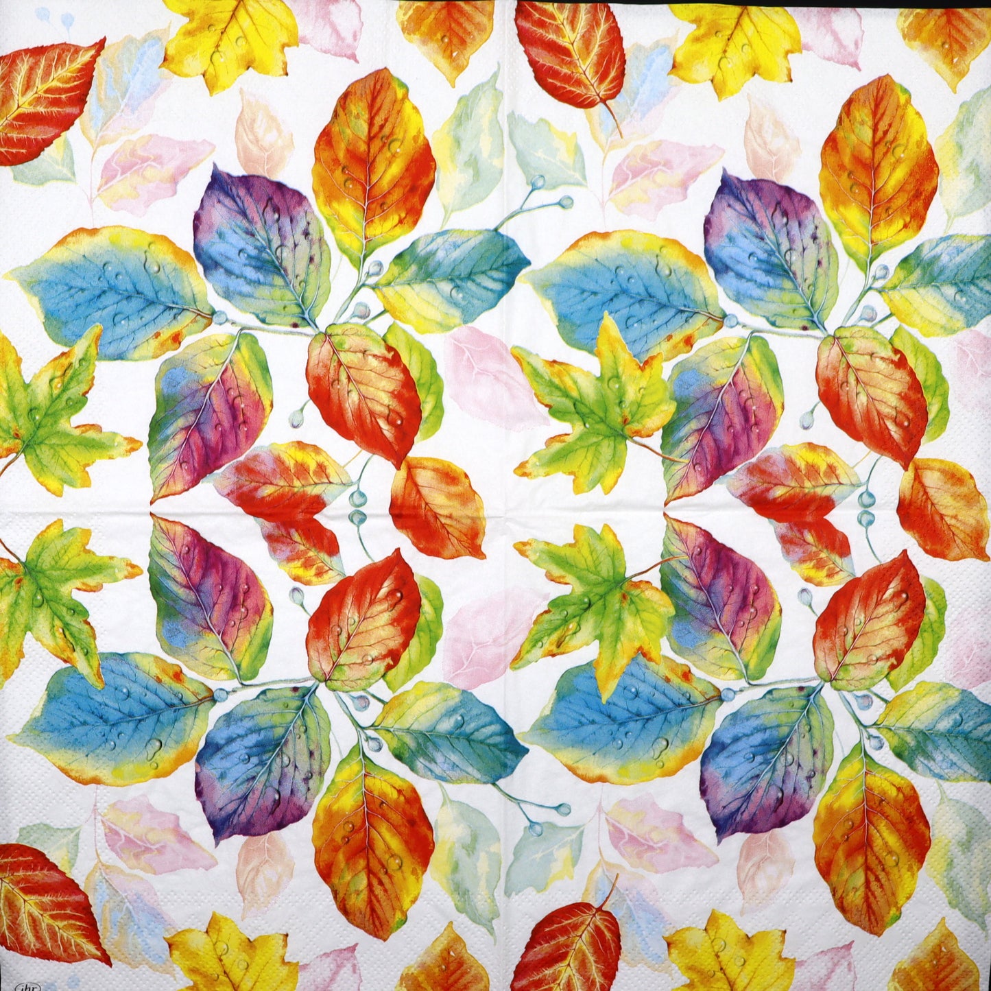 Decoupage Napkins 6.5"  (2pcs)- Colorful Leaves