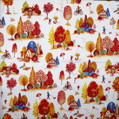 Decoupage Napkins 6.5"  (2pcs)- Autumn Landscape