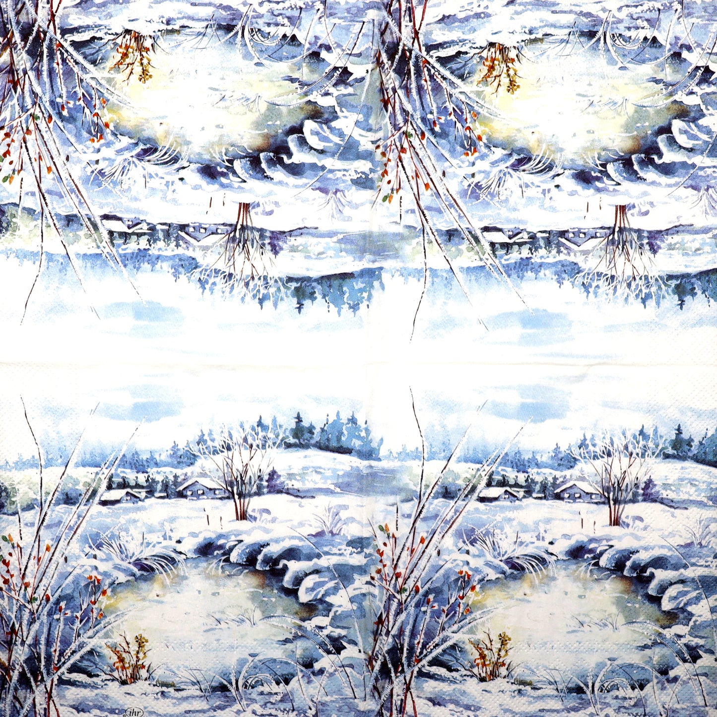 Decoupage Napkins 6.5"  (2pcs)- Frosty Landscape