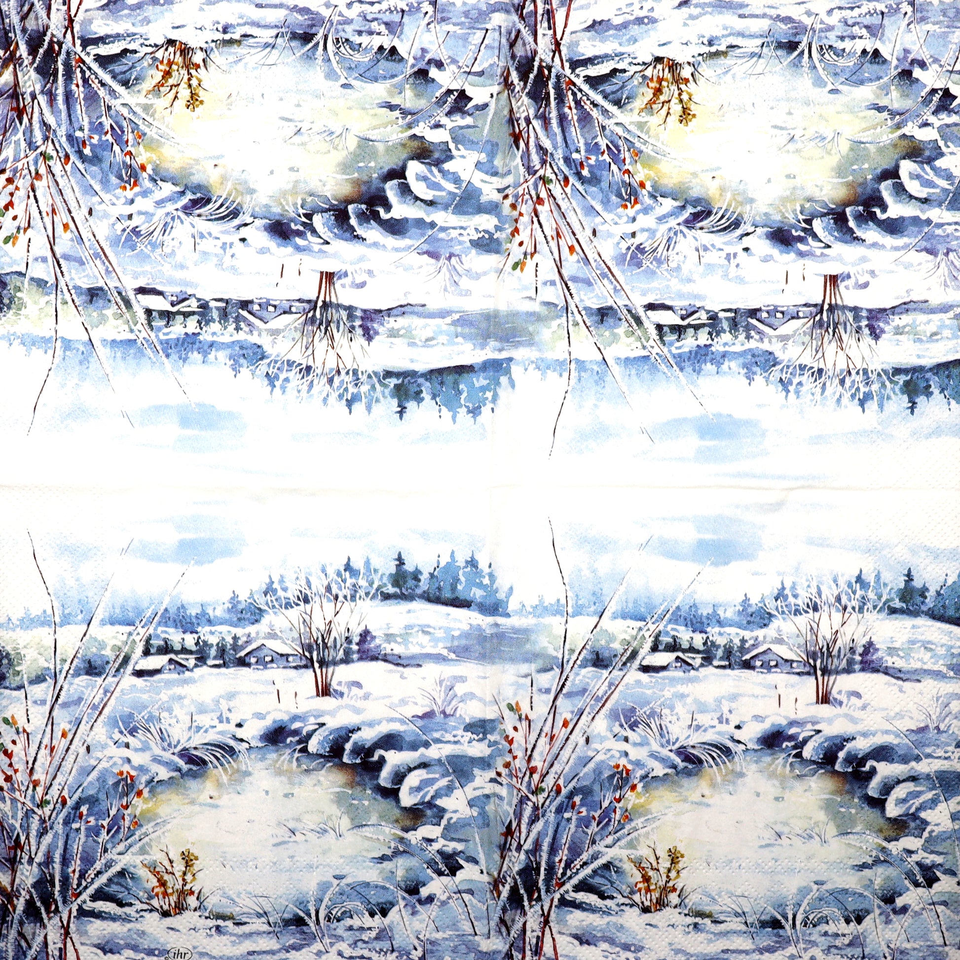 Decoupage Napkins 6.5"  (2pcs)- Frosty Landscape