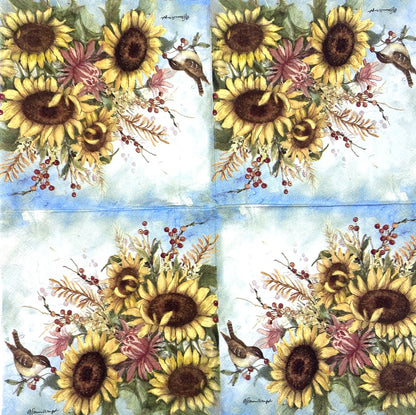 Decoupage Napkins, Lunch 6.5"  (2pcs)- Autumn Collage