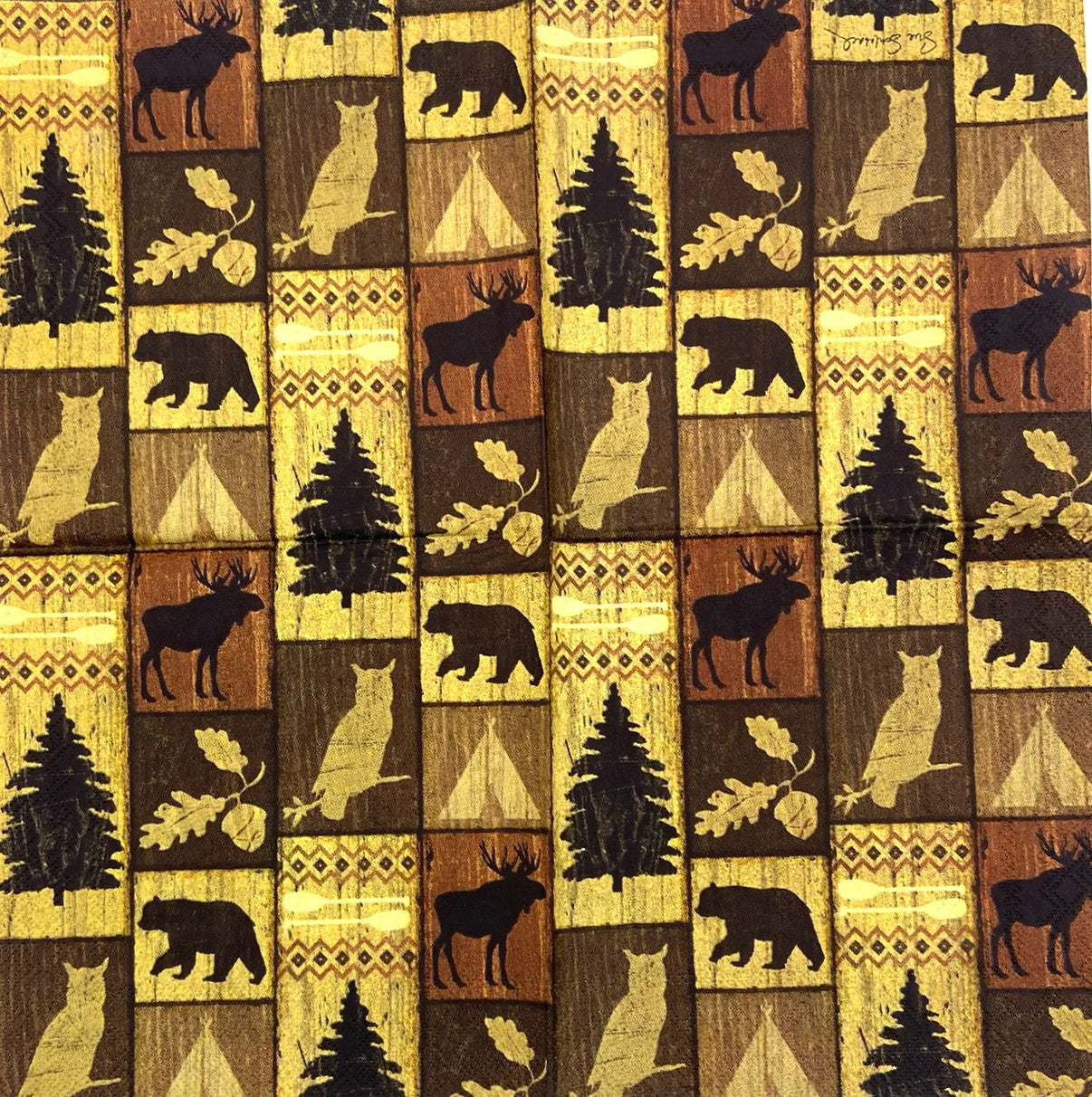 Decoupage Napkins 5" (2pcs)- Lake Lodge Fall Autumn