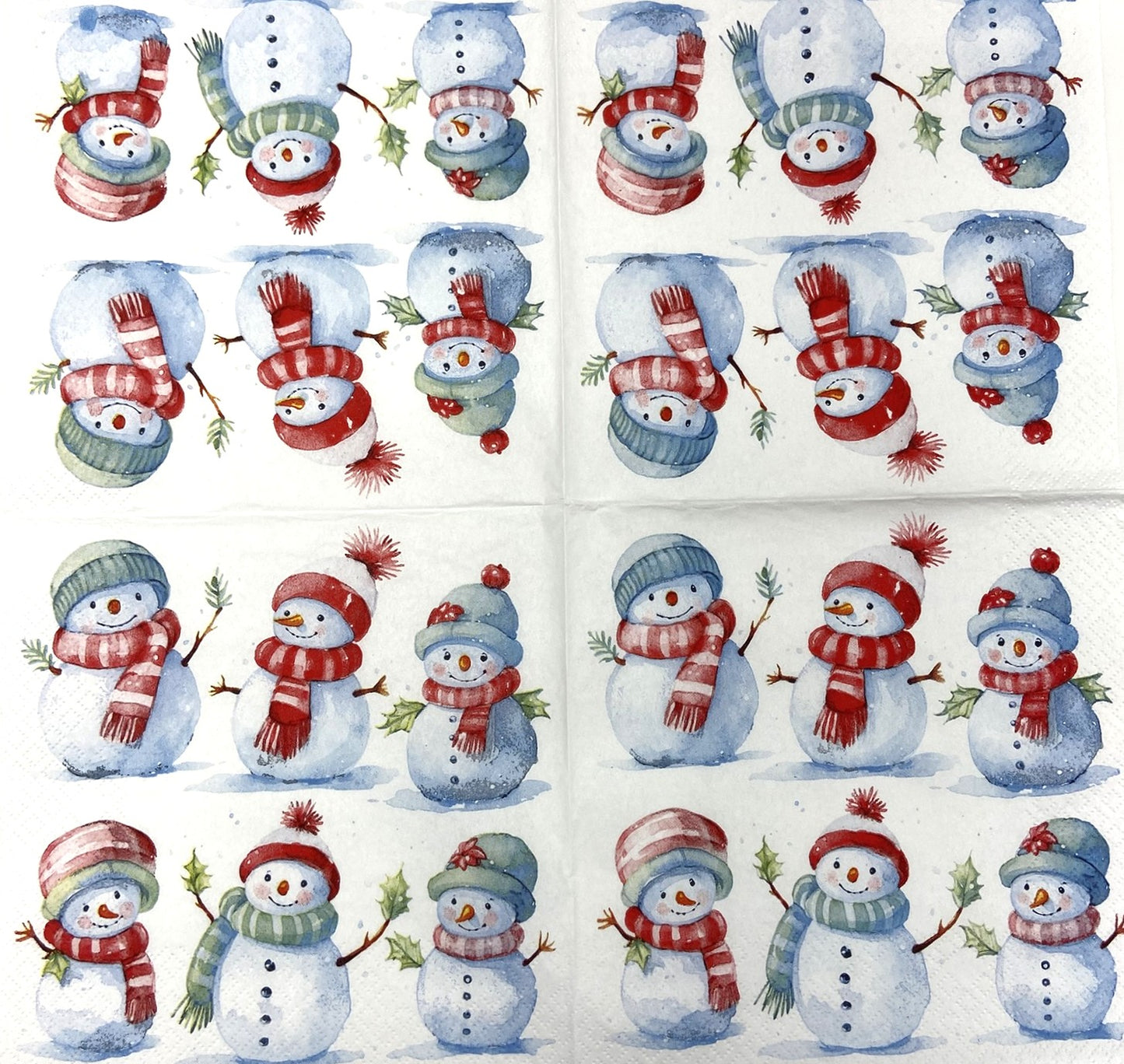 Decoupage Napkins, Lunch 6.5"  (2pcs)- Snow-Bros Christmas