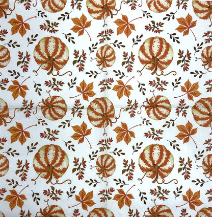 Decoupage Napkins, Lunch 6.5"  (2pcs)- Scattered Pumpkins