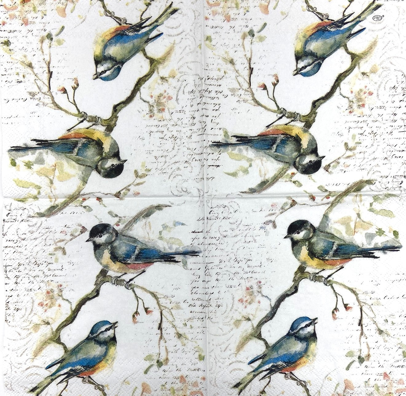 Decoupage Napkins 5" (2pcs)- Happy Little Titmice