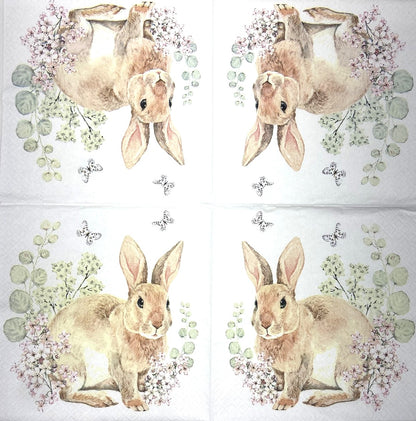 Decoupage Napkins 6.5"  (2pcs)- Rosi Rabbit