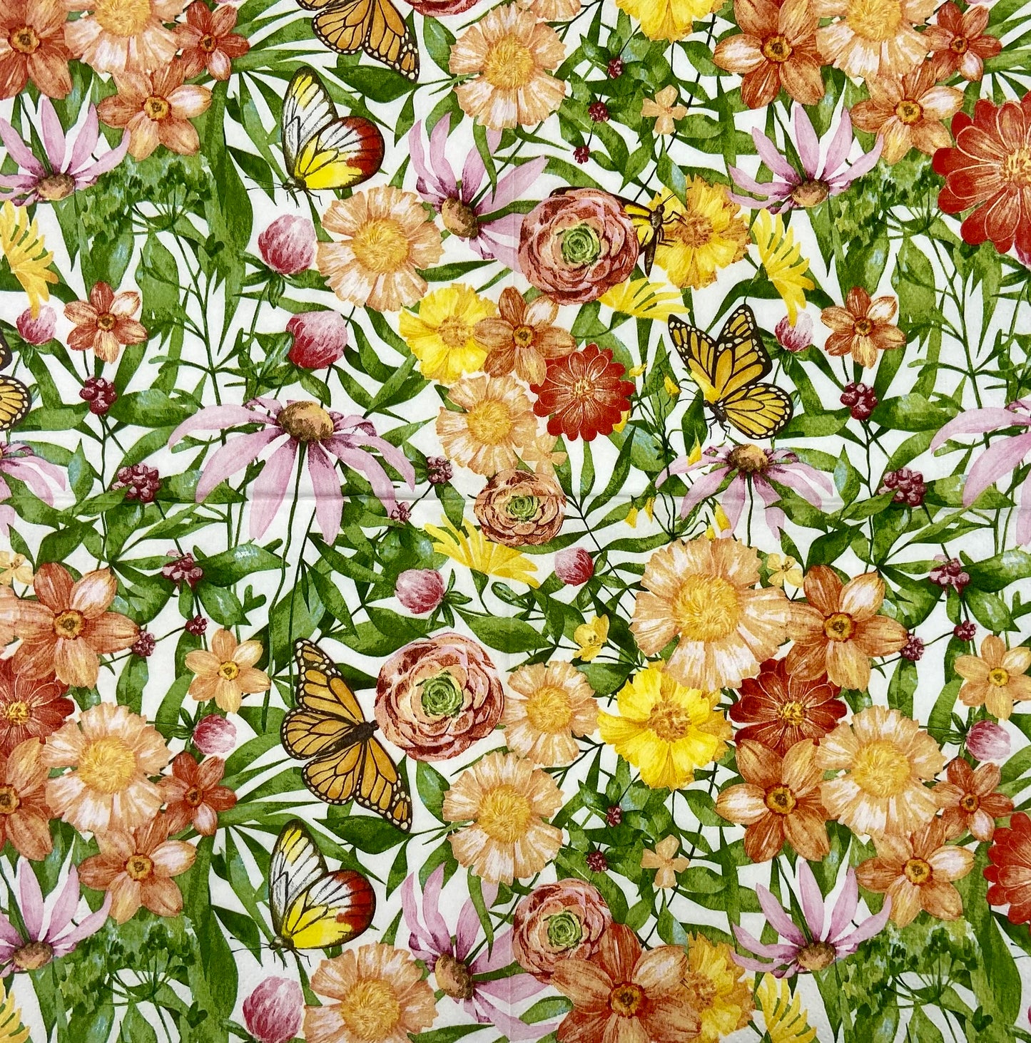 Decoupage Napkins 6.5"  (2pcs)- Sunlit Blooms