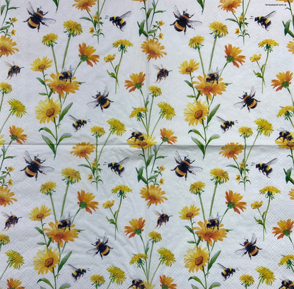 Decoupage Napkins 6.5" (2pcs)- Busy Bees