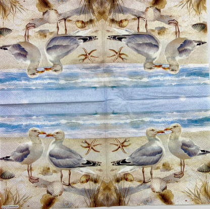 Decoupage Napkins 6.5" (2pcs)- Seagulls