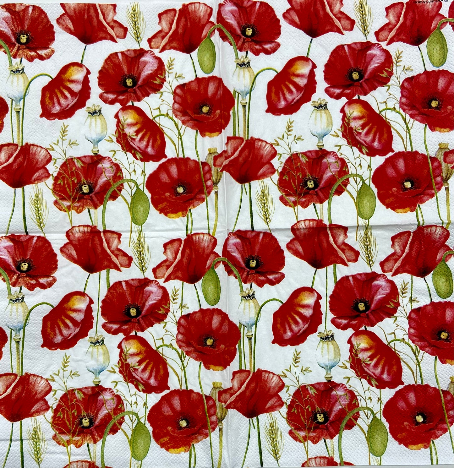 Decoupage Napkins 6.5" (2pcs)- Poppy All Over