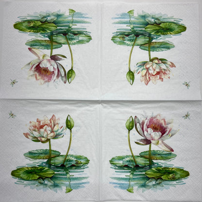 Decoupage Napkins 6.5" (2pcs)- Waterlily