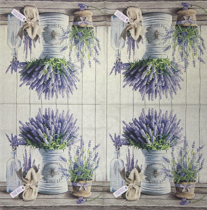 Decoupage Napkins 6.5" (2pcs)- Lavender in Bucket