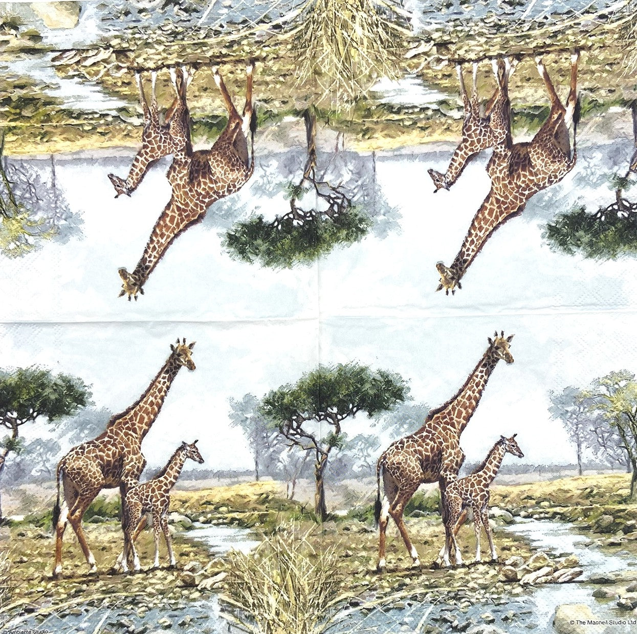 Decoupage Napkins 6.5" (2pcs)- Giraffes