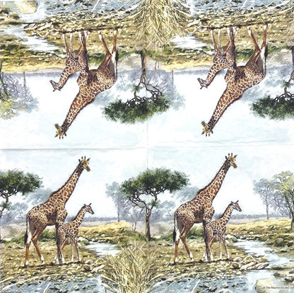 Decoupage Napkins 6.5" (2pcs)- Giraffes