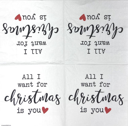 Decoupage Napkins 6.5" (2pcs)- All I Want