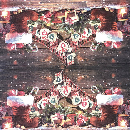 Decoupage Napkins 6.5" (2pcs)- Gifts in Boot