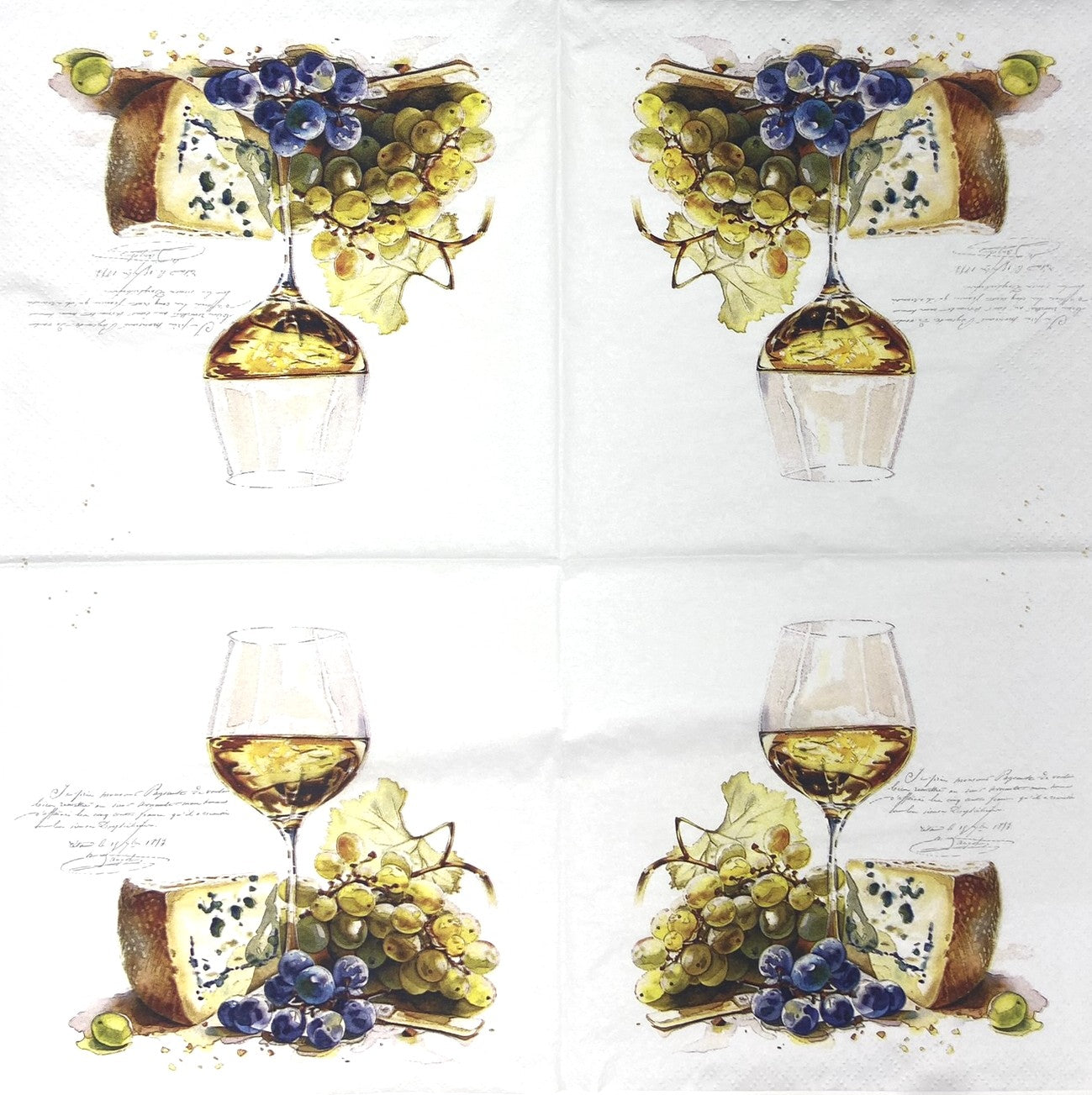 Decoupage Napkins 6.5" (2pcs)- Vin & Fromage