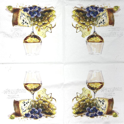 Decoupage Napkins 6.5" (2pcs)- Vin & Fromage